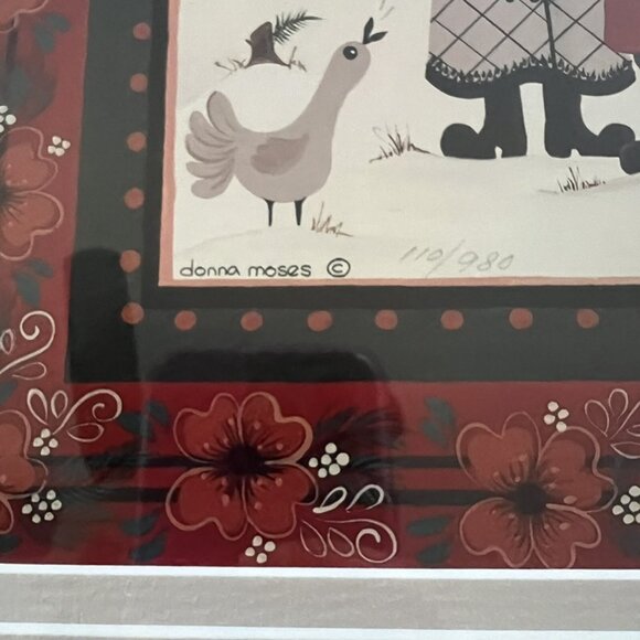 Donna Moses O Christmas Tree Limited Edition Framed Print 110/980 1986 Cottage - Picture 5 of 10